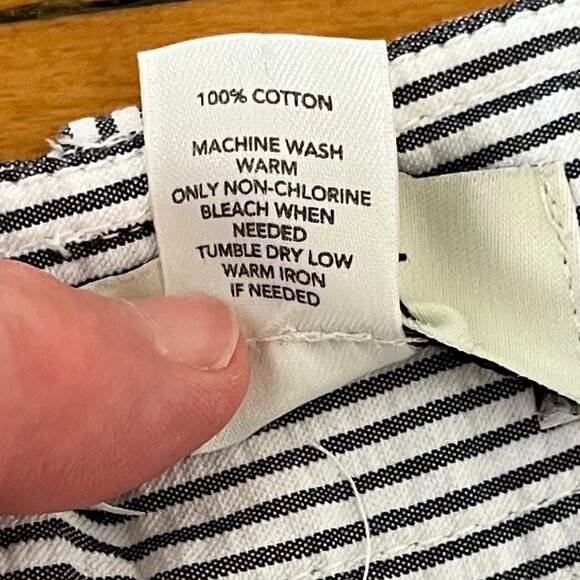 Ann Taylor LOFT Ann Striped Seersucker Pants, Size 10 - Picture 7 of 10